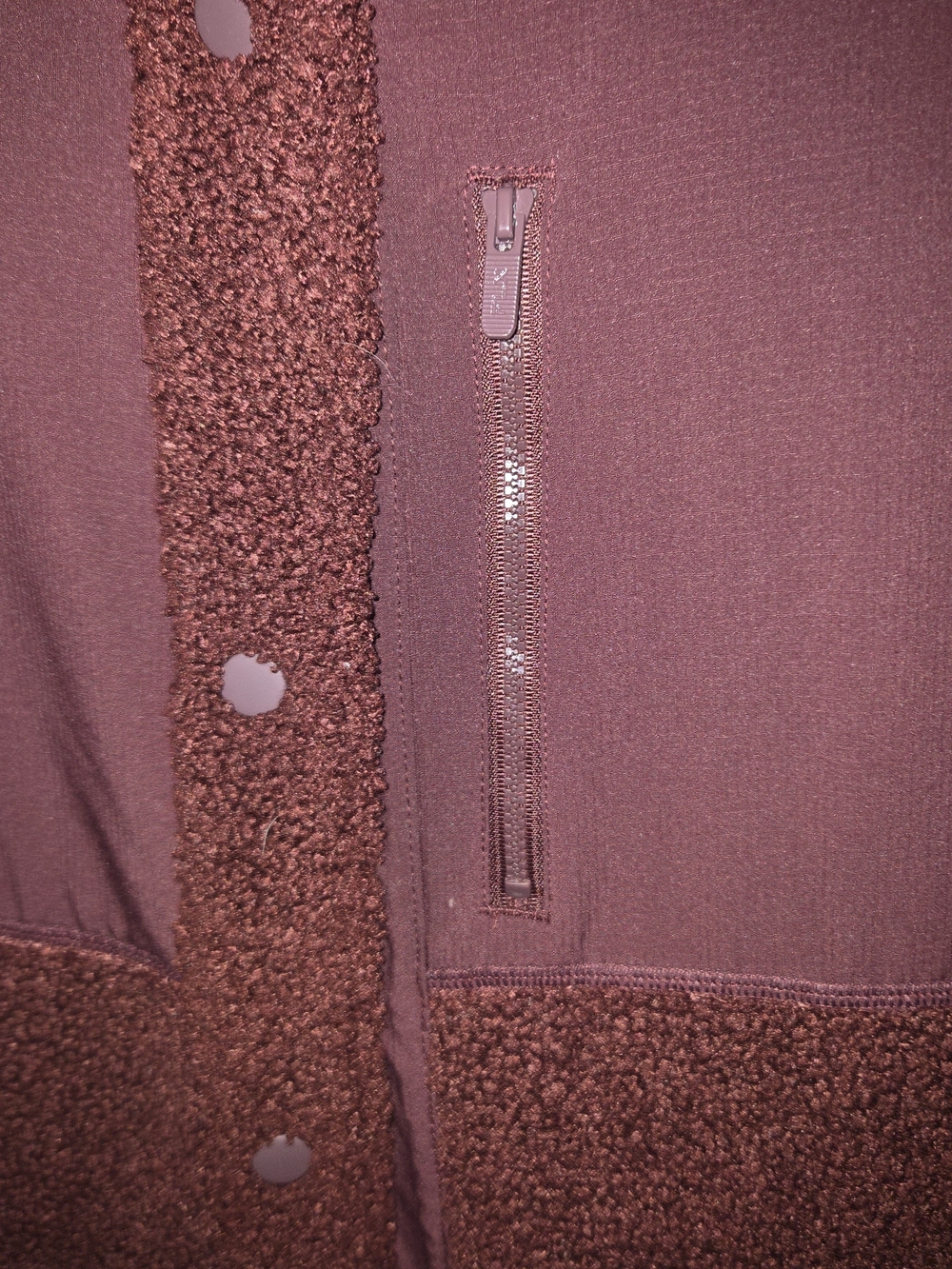 FLX Women's Maroon Sherpa-Trim Vest with Snap Front - Picture 2 of 6